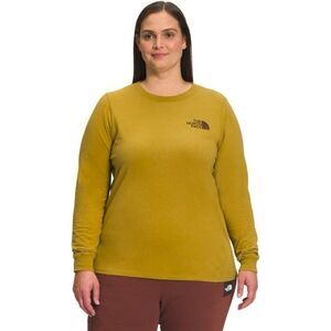 The North Face Plus Size Graphic-Print Long-Sleeve Cotton Top - Mineral Gold/con